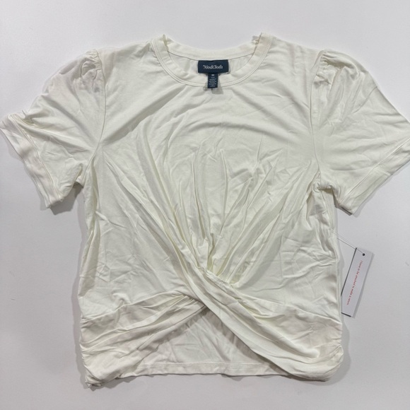 New ModCloth A Twist of Fun Knit Top Ivory Shirt - Picture 2 of 7